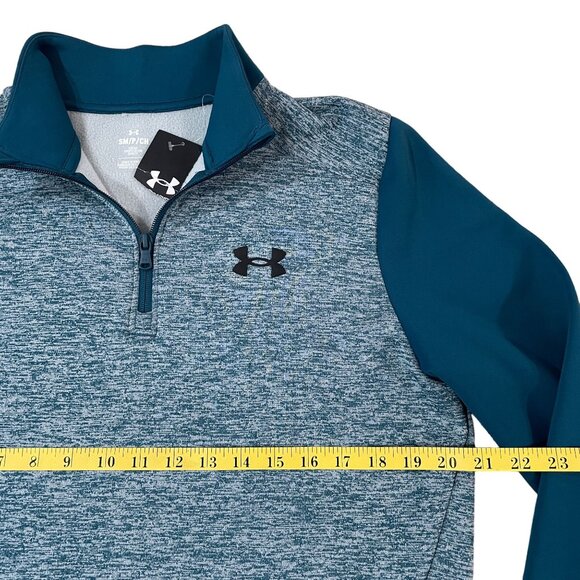 Under Armour Mens Loose Fit 1/4 Zip Pullover Sweatshirt Blue & Gray Size Small - Picture 3 of 5